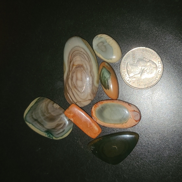 7 piece polychrome jasper cabachon bundle - Picture 4 of 4